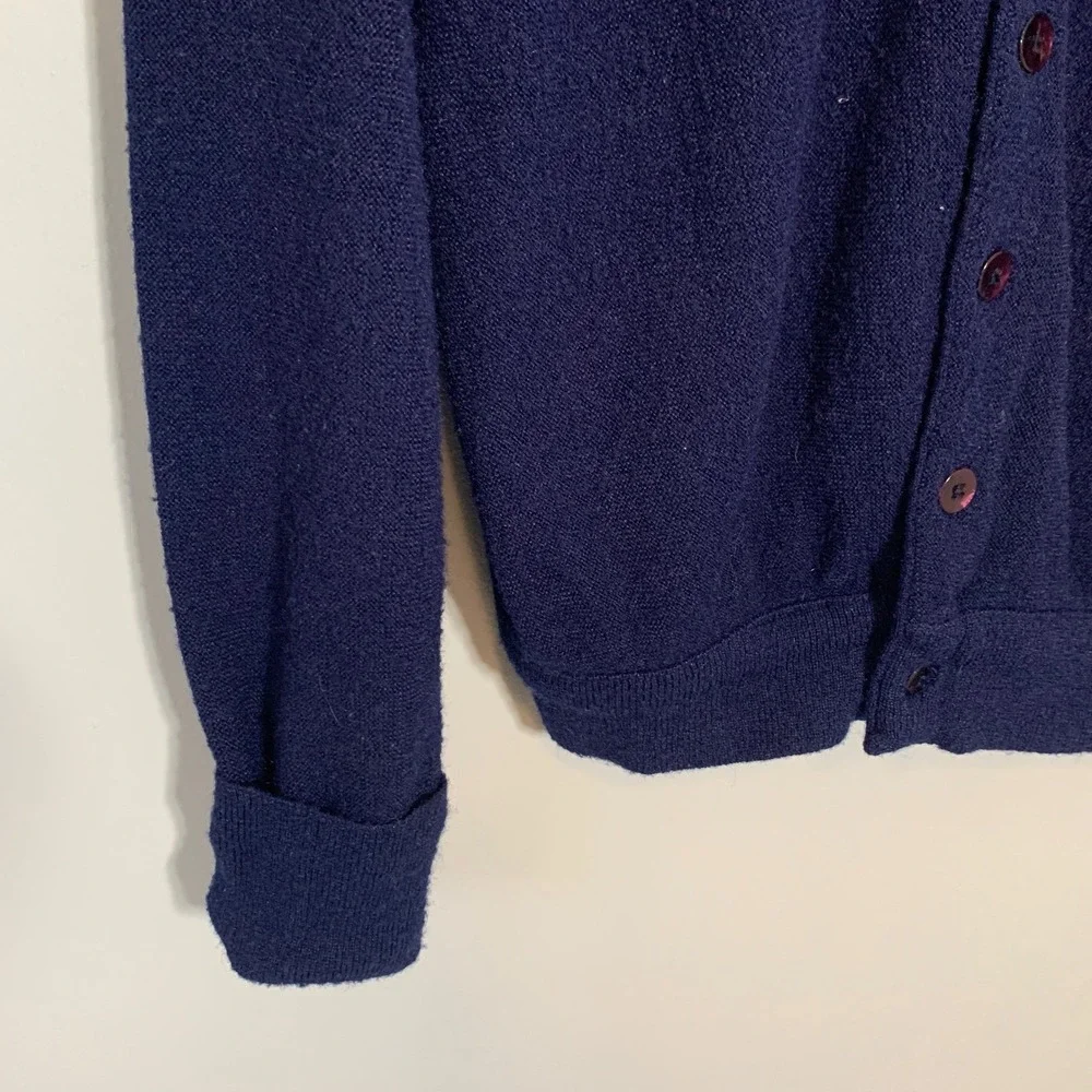 Vintage‎ Lord Jeff Jefflinks Navy Blue Button Cardigan Sweater Made in USA